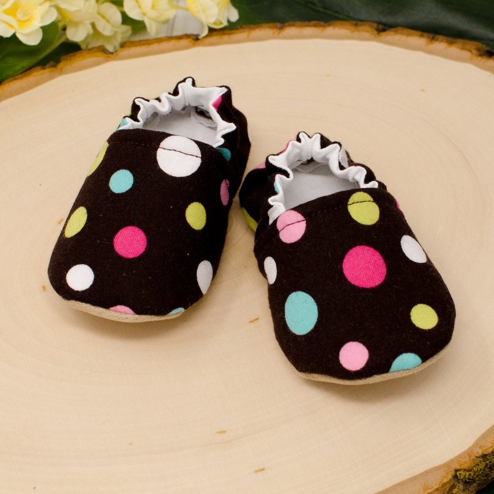 Brown Dots Soft Sole Baby Shoes